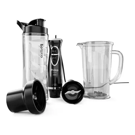 Mixer E Blender Philco 1 Velocidade + Turbo 400w Pmx40a Preto 127v