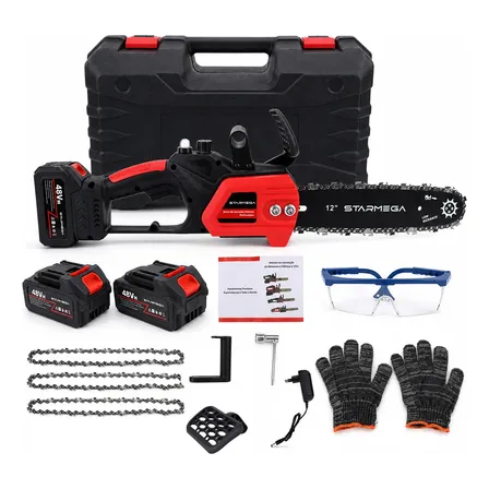 Moto Serra Elétrica 12 Polegadas 2 Baterias Portátil 1200w Terracota 21v