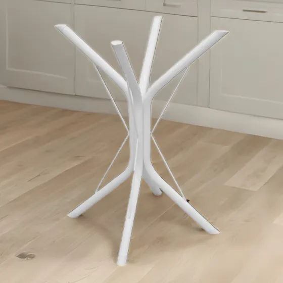 Pé Perna Base Mesa Forte Aço Vidro Granito Madeira Branco
