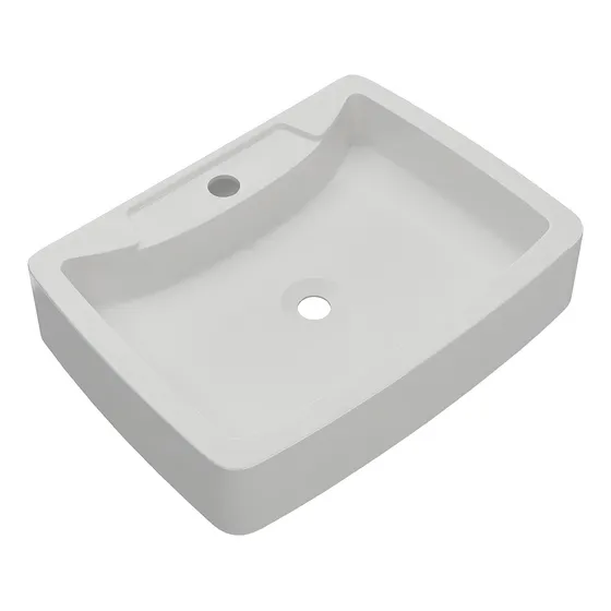 Bacha Pileta De Apoyo Para Baño En Loza Sintética -  C480 Acabado Semimate Color Blanco