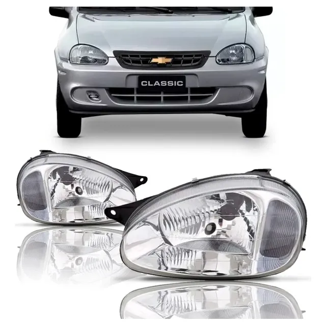 Par Farol Corsa Wind 1994 A 2000 2001 A 2010 Cromado Vidro