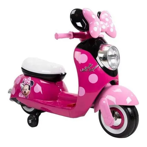 Moto Vespa Eléctrica Minnie Mouse P/ Niña 3a7 Recargable