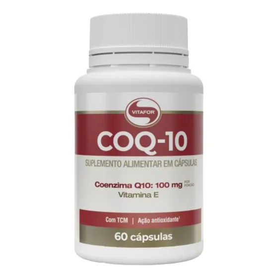 60 Cápsulas Coq-10 Vitafor Suplemento Alimentar Vitamina Sem Sabor