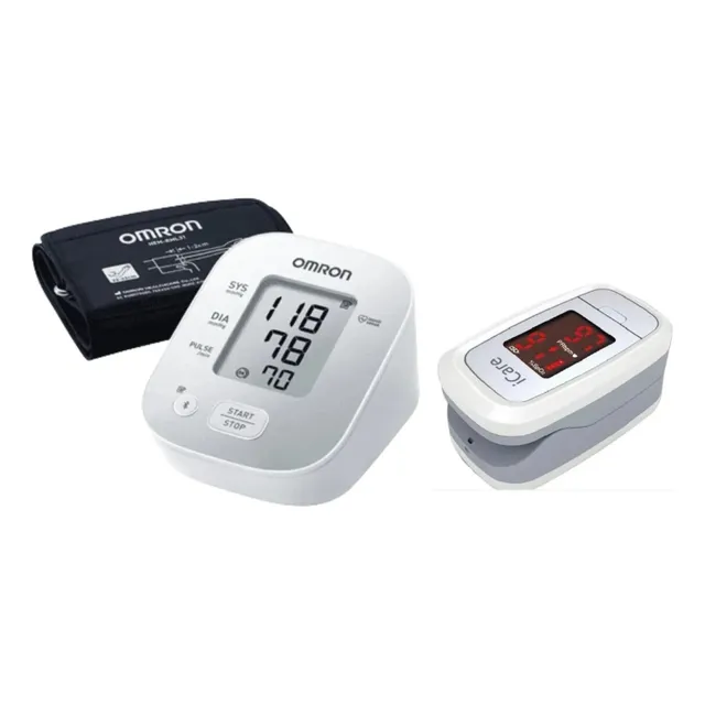 Combo Omron Tensiometro Hem-7144t2 + Oximetro Icare