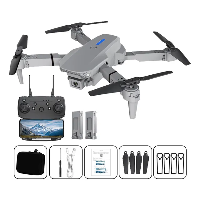 Cámara Mini Drone Grande Angular Wi-fi Barato + 2 Morcegos
