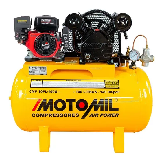 Compressor De Ar 10 Pés Motomil Com Motor Gasolina 6,5 Hp 4t