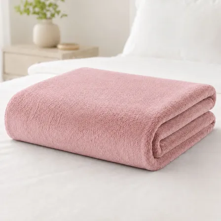 Cobertor Manta Soft Casal 1,80m X 2,00m Macio Microfibra Liso 600 G Rosa-claro