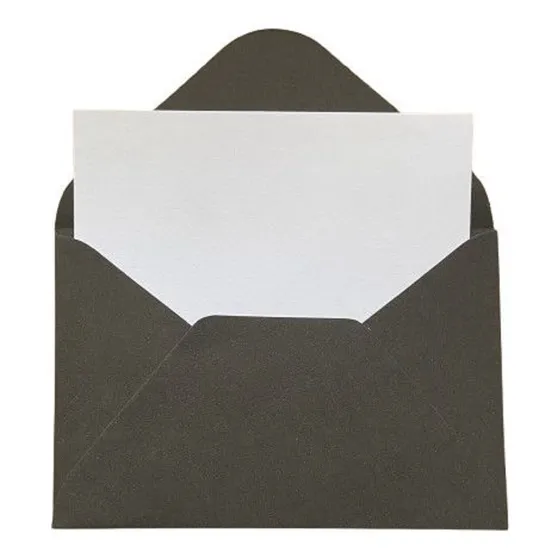 50 Un Envelope Visita 72x108mm Preto + Cartão Branco 7x10cm