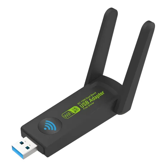 Adaptador Usb Wifi 2 Antenas Ac 1300 Mbps 2,4 / 5 Ghz Rapido