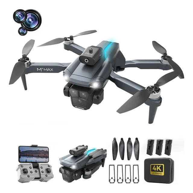 Mini Drone HYTOBP 4k con Cámara Profesional Control Remoto FPV HD 2.4GHz Tres Baterías