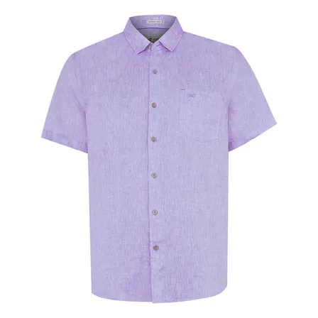 Camisa Lino Orgánico Morado Linenshort Hombre Rockford