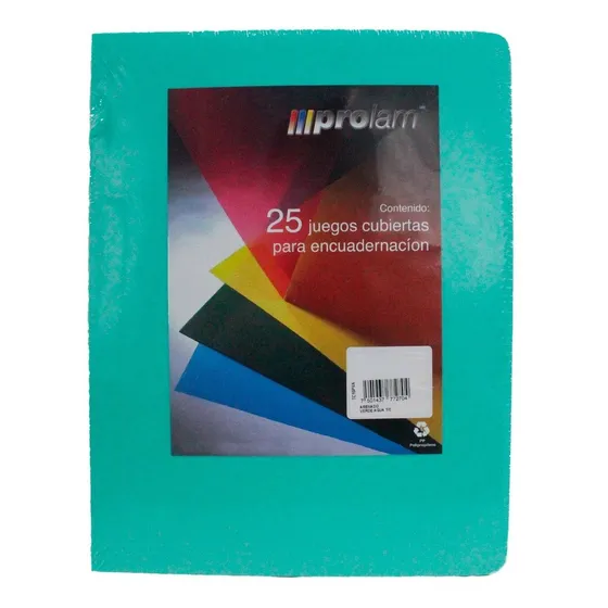 Pasta Para Engargolar Carta Verde Agua Sólido 50 Láminas