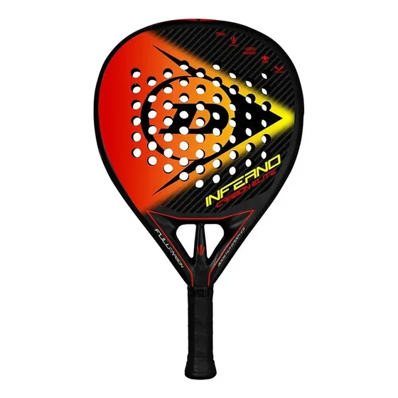 Paleta Dunlop Inferno Carbón Elite Color Negro Híbrida