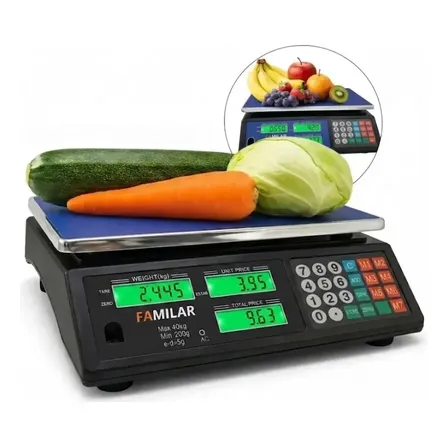 Balança Digital Eletrônica Comercial 40kg Precisão Mercado Azul Familar. 127/220v Azul-turquesa