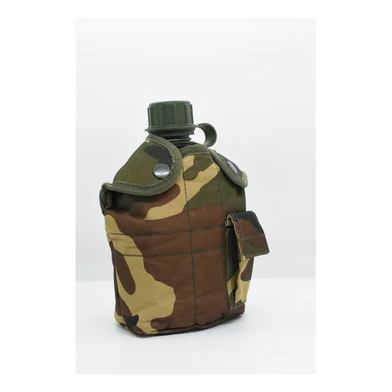 Cantimplora Militar Camping 1 Lt Con Jarro Aluminio Funda