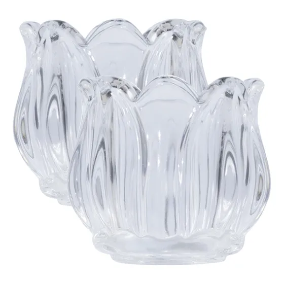 Centros De Mesa De Comedor  2 Soportes De Té De Vidrio