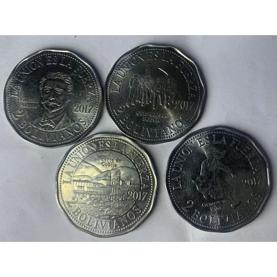Monedas Conmemorativas De Bolivia De 2 Bolivianos