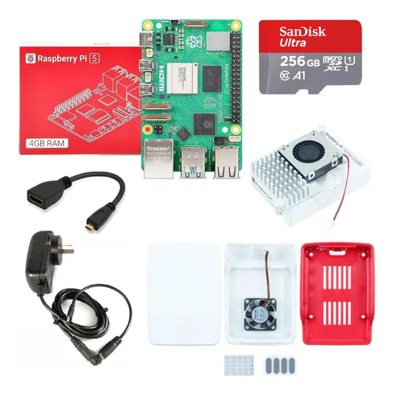 Kit Completo Raspberry Pi 5 4gb Case Oficial Activo 256gb