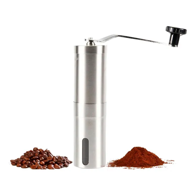 Molinillo Manual Café Plata Muelas Conicas Ceramica Portátil