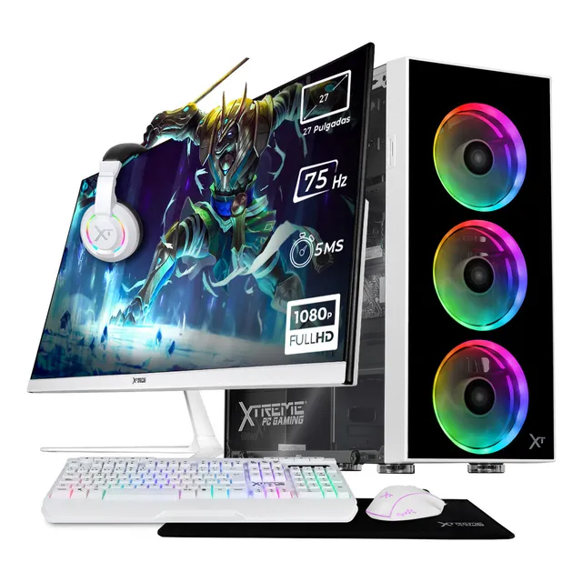 Xtreme Pc Gaming Computadora Intel Core I5 12400 32gb Ssd 1tb Monitor 27 Wifi White