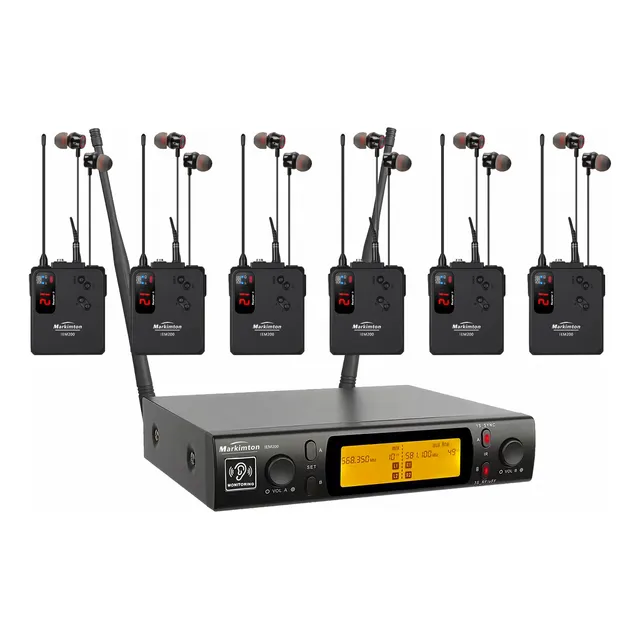 Sistema Monitoreo 2 Canales 6 Bodypack Markimton Iem-600  
