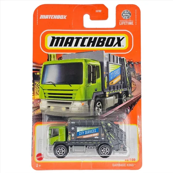 Matchbox Garbage King Escala 1/64 Verde Lima