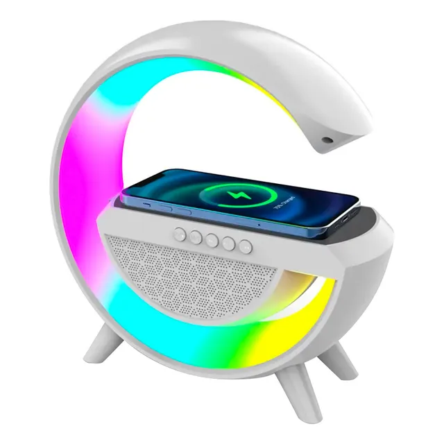 Parlante G Lámpara Veladora Grande 23x24cm Luces Rgb Batería