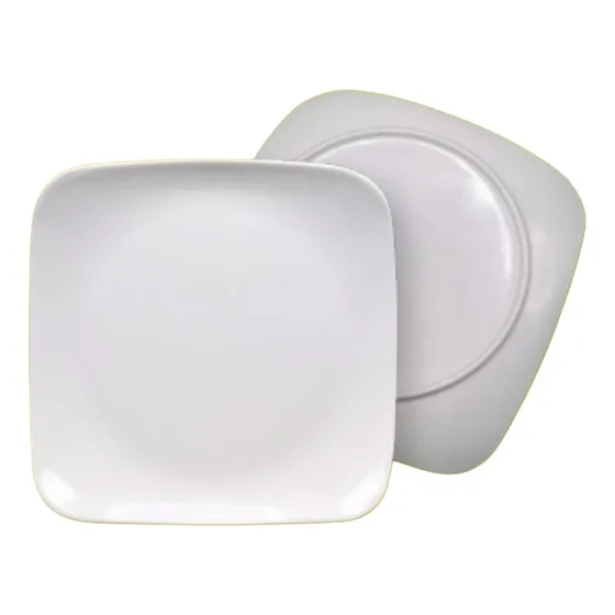 Plato Para Seco Cuadrado En Melamina 24cm X6 Unidades Color Blanco 15709