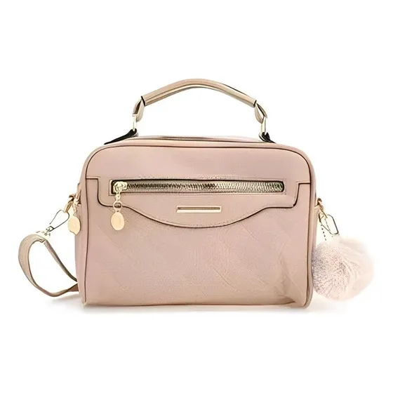 Bolsa Feminina Transversal 2 Divisórias Com Chaveiro Casual