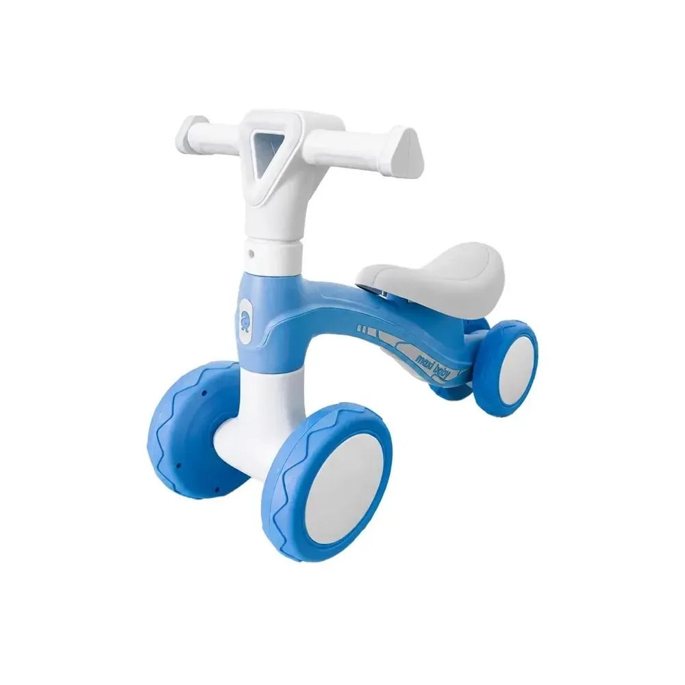 Bicicleta De Equilíbrio Sem Pedal Andador Bike Infantil 4 Rodas Até 20kg Stay Maxi Baby Azul