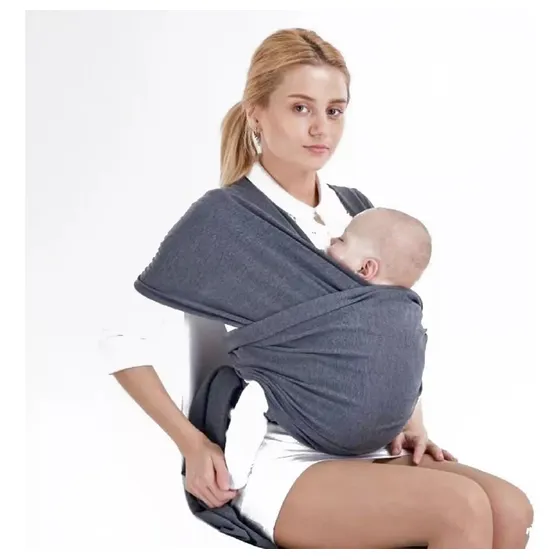 Fular Portabebé Netsys Semielastizado Color gris liso Con bolsillo