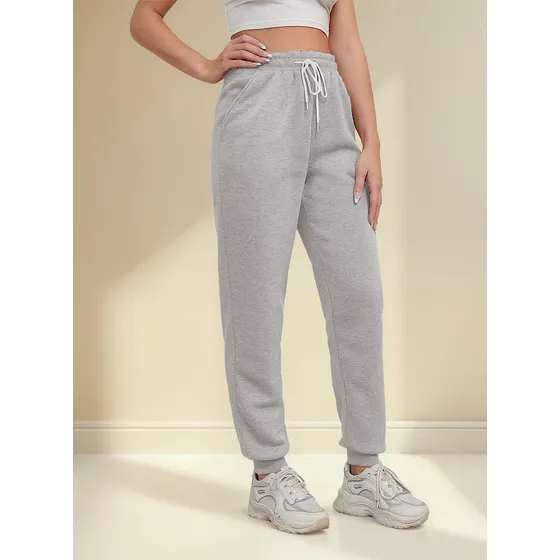 Pantalon Jogging Mujer Jogger Puños Algodon Frizado Invierno