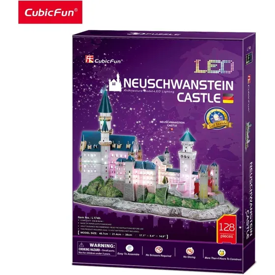 Rompecabezas Puzzle 3d Castillo Neuschwanstein Led Cubicfun