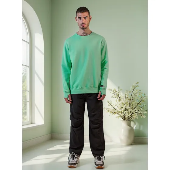 Buzo Soil Luxo Liso Verde Cuello Redondo