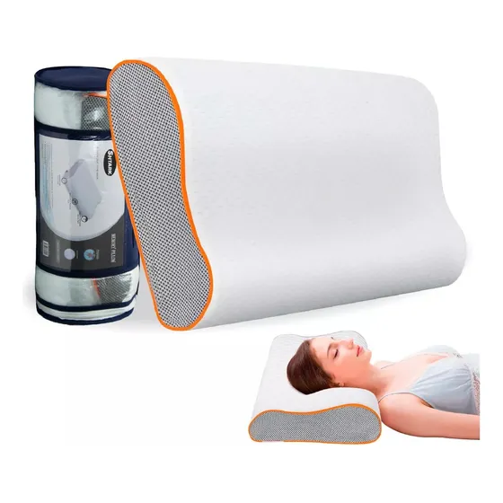 Almohada Memory Foam Estándar Gel Ajustable Cómoda Suave Color Blanco / Almohada Ortopédica Cervical