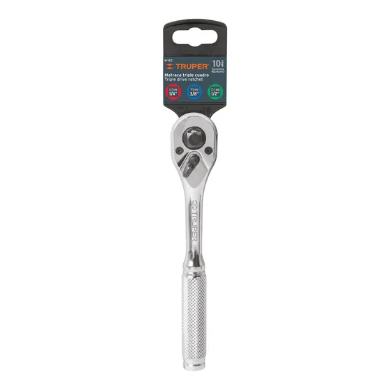 Ratchet Triple Cuadros 1/4 , 3/8  Y 1/2 , Truper 13649
