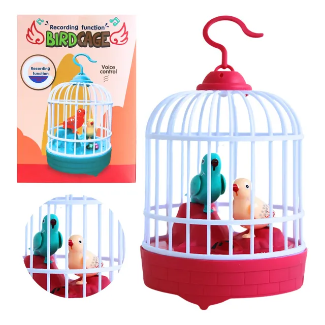 Gaiola De Brinquedo Musical Mini Passarinho Canta Movimenta