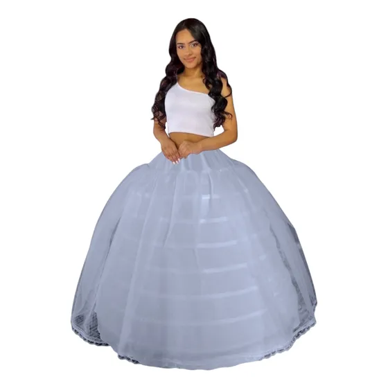 Enagua Para Vestidos Princesa De 7 Aros Flexibles, Crinolina