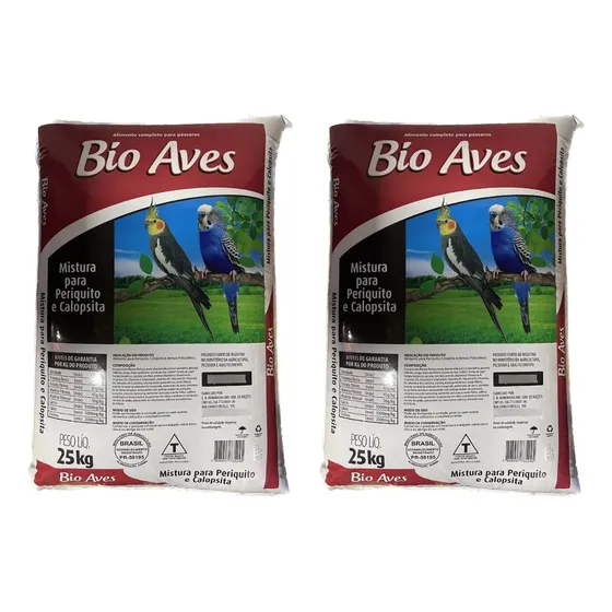 Kit 2 Painço Misturado Calopsita Periquito Agapornis 25kg