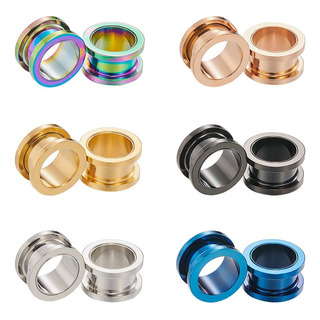 6 Pares Expansor De Túnel Grueso Acero Inoxidable Piercings 6 Pares Expansor De Túnel Grueso Acero Inoxidable Piercings