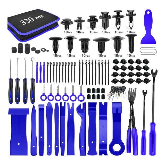 330 Pzs Kit Grapas Automotrices Con Quita Grapas Molduras
