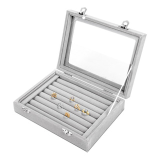 Caja De Joyería Pulseras Anillos Portátil Organizador Joyas Color Gris Caja De Joyería Pulseras Anillos Portátil Organizador Joyas Color Gris