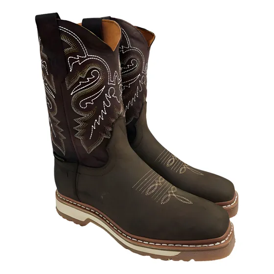 Bota Vaquera  Purepecha  Piel Vacuno Crazy Tabaco (25-30)