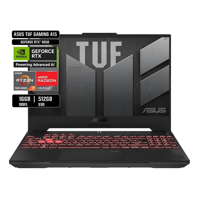 Asus Laptop Tuf Gaming A15 Ryzen 7 512gb 16 Gb Ram Rtx 4050 Negro