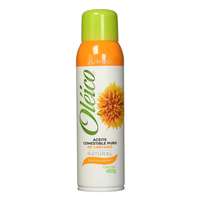 Aceite Oleico En Aerosol Puro De Cártamo Natural Jumbo 482gr