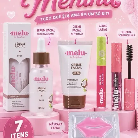 Kit Autocuidado  Melu Ruby Rose 7 Itens