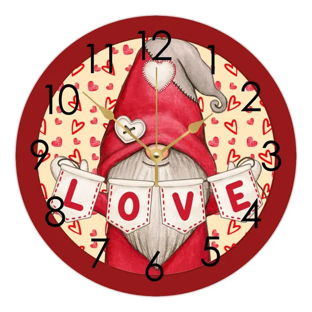 Reloj Redondo Madera Para Dia San Valentin Pared