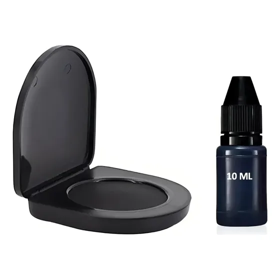 Tampón Huellero Digital + Tinta Negra 10 Ml Color Negro