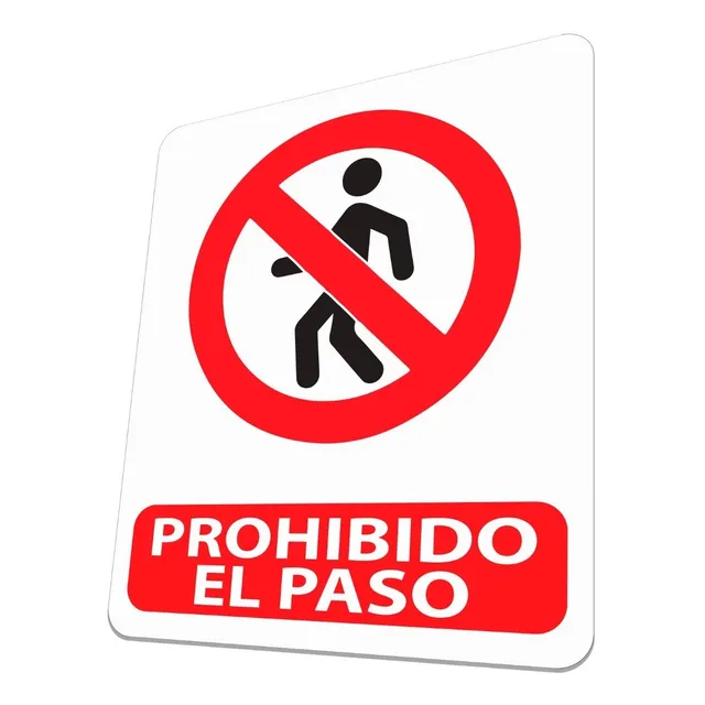 Avisos Prohibido El Paso Peatonal Cartel Señal Señalética