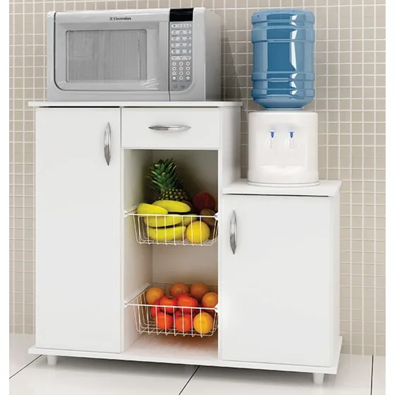 Mueble Armario Multiuso 2 Puertas 1 Cajón, Con Espacio Color Blanco